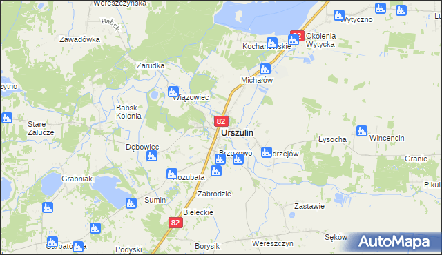 mapa Urszulin powiat włodawski, Urszulin powiat włodawski na mapie Targeo