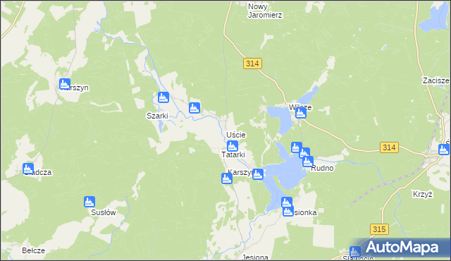 mapa Uście, Uście na mapie Targeo