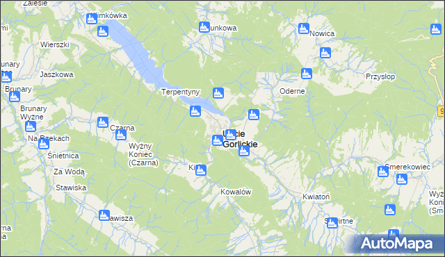 mapa Uście Gorlickie, Uście Gorlickie na mapie Targeo