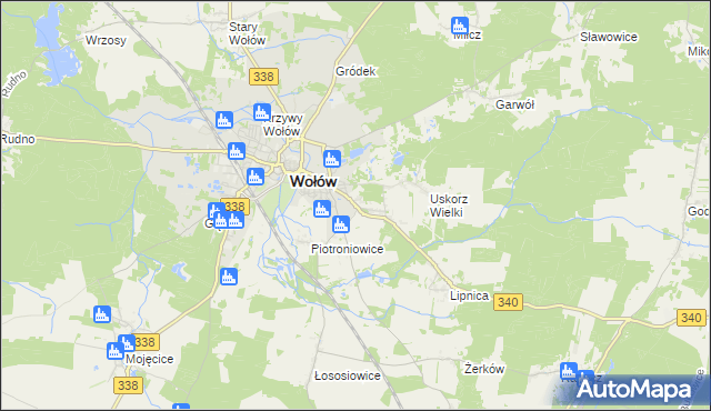 mapa Uskorz Mały, Uskorz Mały na mapie Targeo