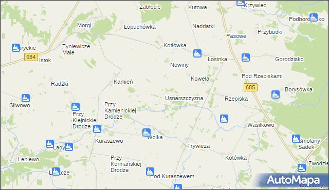 mapa Usnarszczyzna, Usnarszczyzna na mapie Targeo