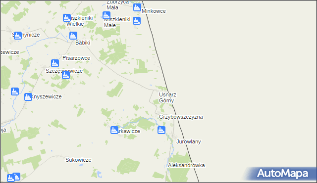 mapa Usnarz Górny, Usnarz Górny na mapie Targeo