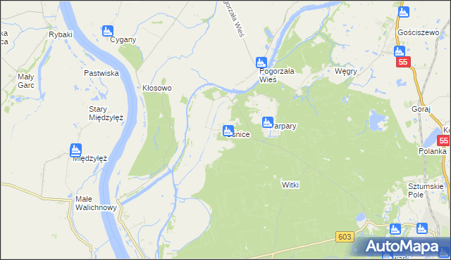 mapa Uśnice, Uśnice na mapie Targeo