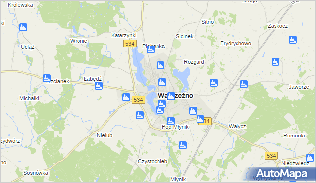 mapa Wąbrzeźno, Wąbrzeźno na mapie Targeo