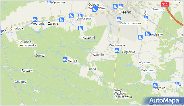 mapa Wachów, Wachów na mapie Targeo