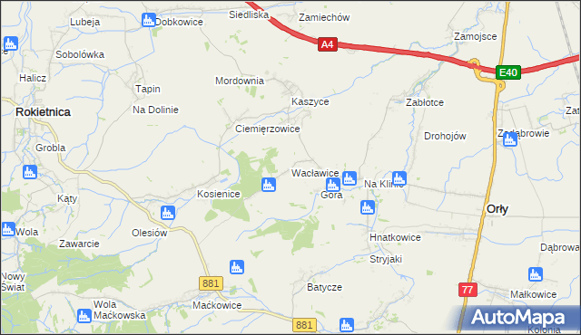 mapa Wacławice, Wacławice na mapie Targeo