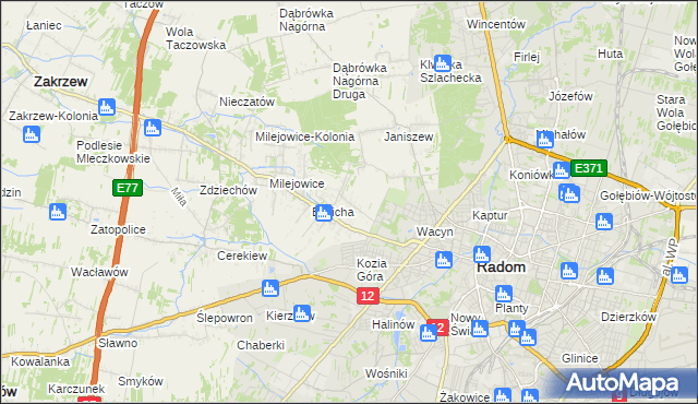 mapa Wacyn, Wacyn na mapie Targeo