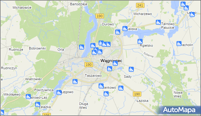 mapa Wągrowiec, Wągrowiec na mapie Targeo