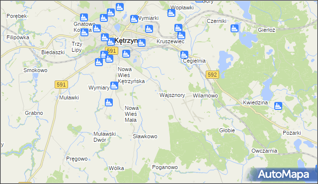 mapa Wajsznory, Wajsznory na mapie Targeo