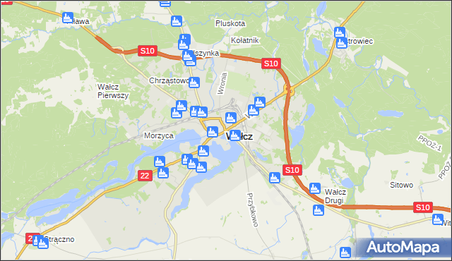 mapa Wałcz, Wałcz na mapie Targeo