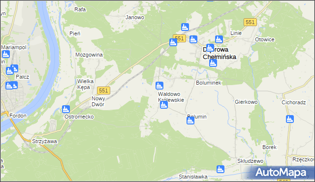 mapa Wałdowo Królewskie, Wałdowo Królewskie na mapie Targeo