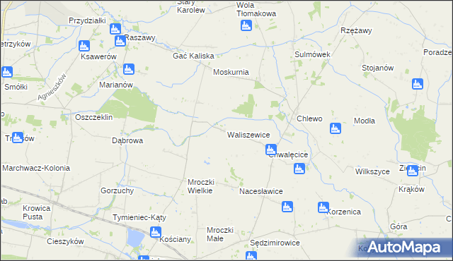 mapa Waliszewice, Waliszewice na mapie Targeo