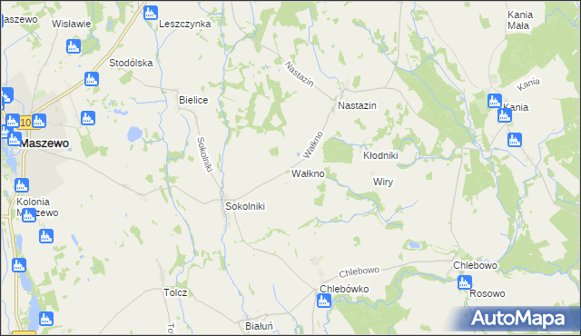 mapa Wałkno, Wałkno na mapie Targeo