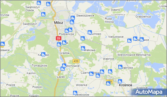 mapa Wałkowa, Wałkowa na mapie Targeo