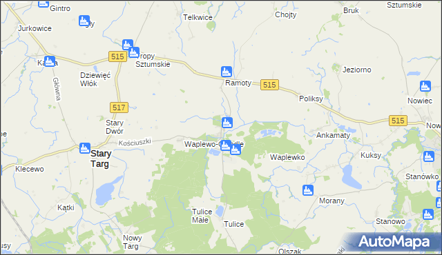 mapa Waplewo Wielkie, Waplewo Wielkie na mapie Targeo