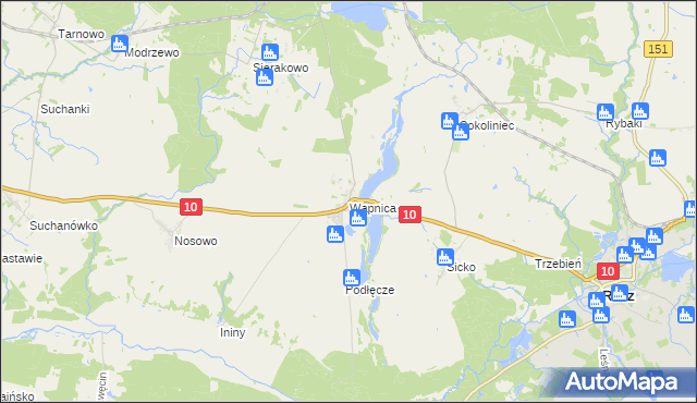 mapa Wapnica gmina Suchań, Wapnica gmina Suchań na mapie Targeo