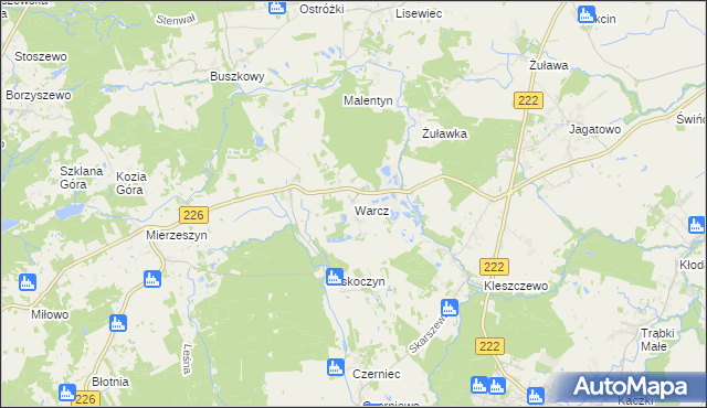 mapa Warcz, Warcz na mapie Targeo