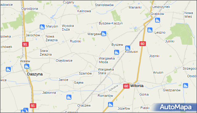 mapa Wargawka Młoda, Wargawka Młoda na mapie Targeo