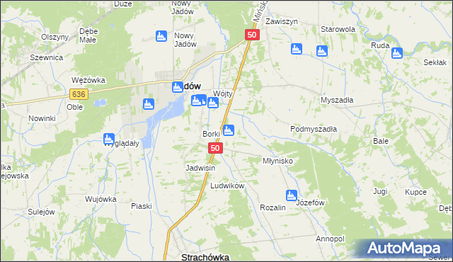 mapa Warmiaki, Warmiaki na mapie Targeo