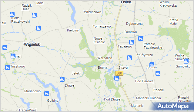 mapa Warpalice, Warpalice na mapie Targeo