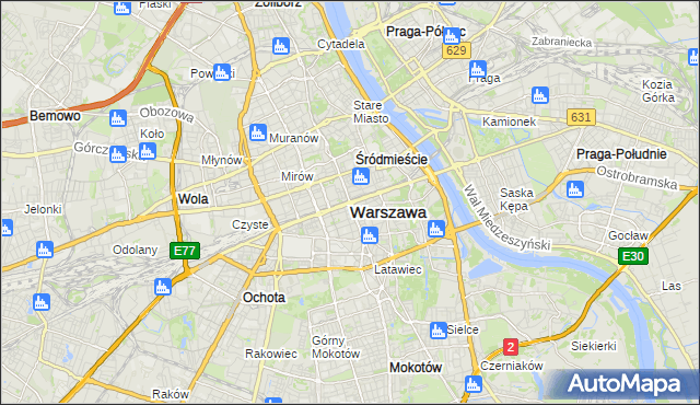 mapa Warszawy, Warszawa na mapie Targeo