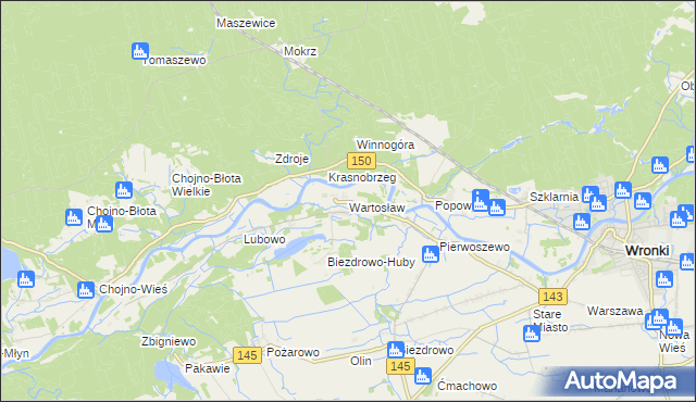 mapa Wartosław, Wartosław na mapie Targeo