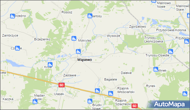 mapa Wąsewo-Kolonia, Wąsewo-Kolonia na mapie Targeo