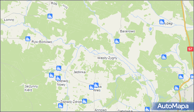 mapa Wasiły-Zygny, Wasiły-Zygny na mapie Targeo