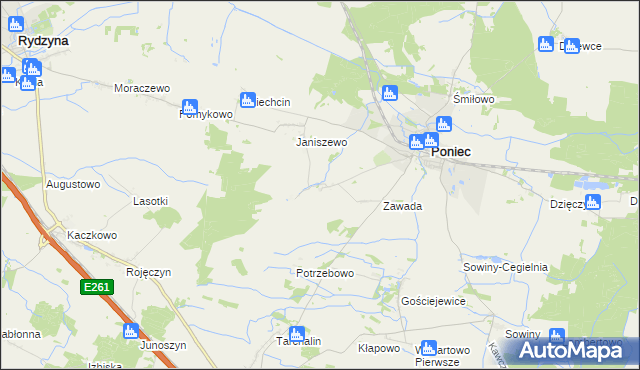 mapa Waszkowo, Waszkowo na mapie Targeo