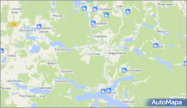 mapa Wawrzynowo, Wawrzynowo na mapie Targeo