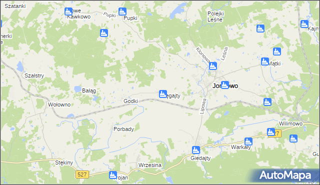 mapa Węgajty, Węgajty na mapie Targeo