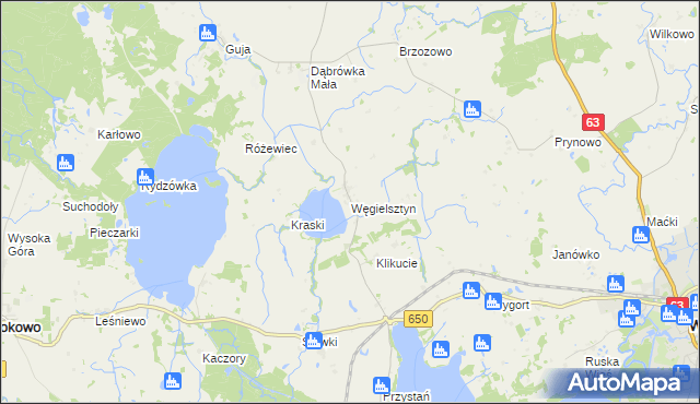 mapa Węgielsztyn, Węgielsztyn na mapie Targeo