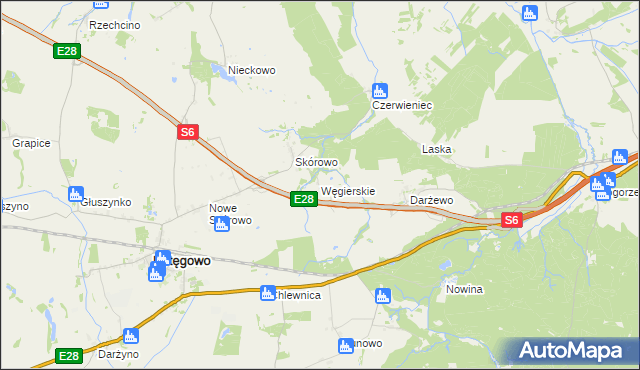 mapa Węgierskie gmina Potęgowo, Węgierskie gmina Potęgowo na mapie Targeo