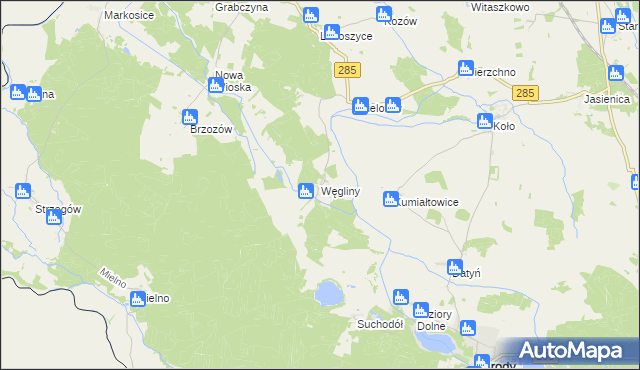 mapa Węgliny, Węgliny na mapie Targeo