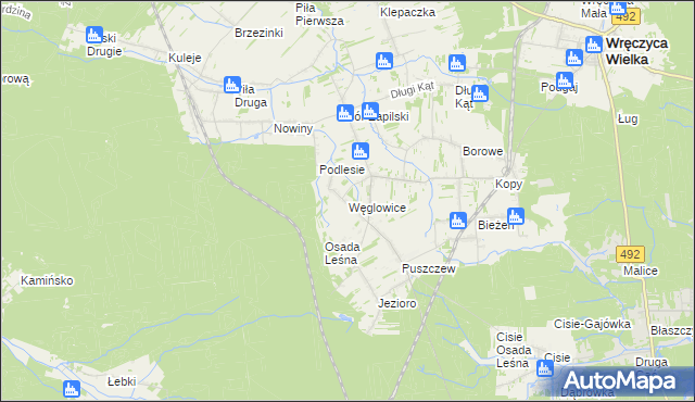 mapa Węglowice, Węglowice na mapie Targeo