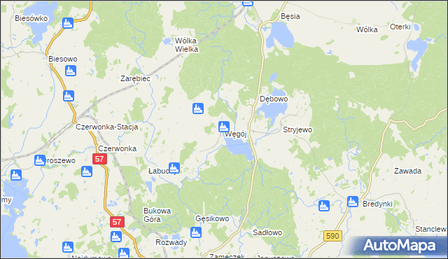 mapa Węgój, Węgój na mapie Targeo