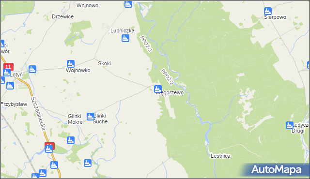 mapa Węgorzewo gmina Okonek, Węgorzewo gmina Okonek na mapie Targeo