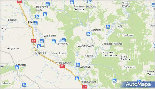 mapa Węgrzynówek, Węgrzynówek na mapie Targeo