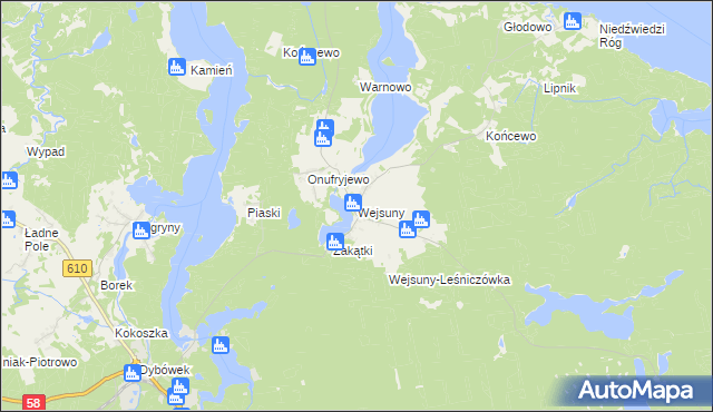 mapa Wejsuny, Wejsuny na mapie Targeo