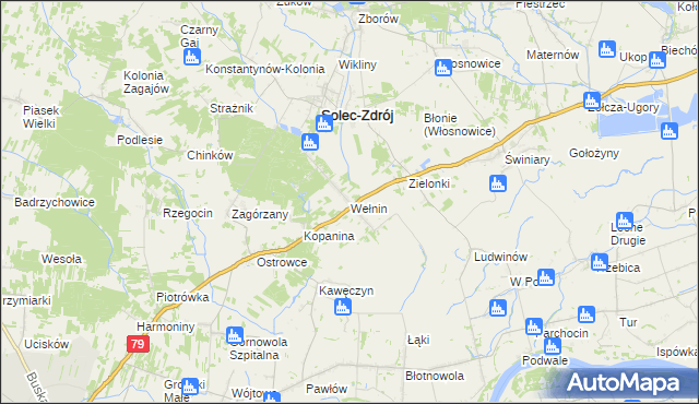 mapa Wełnin, Wełnin na mapie Targeo