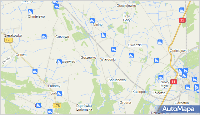 mapa Wiardunki, Wiardunki na mapie Targeo