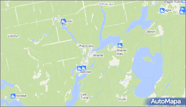 mapa Wiartel, Wiartel na mapie Targeo