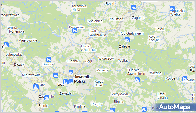 mapa Widaczów, Widaczów na mapie Targeo