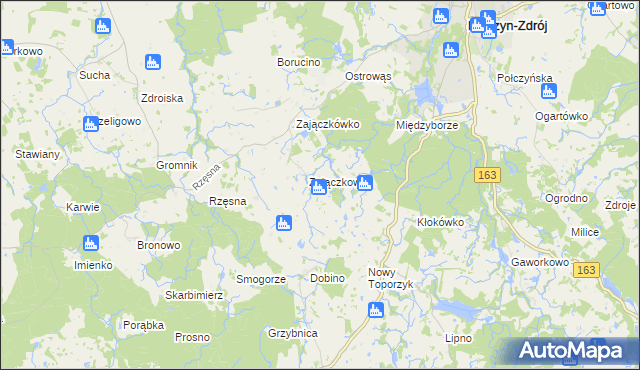 mapa Widów gmina Połczyn-Zdrój, Widów gmina Połczyn-Zdrój na mapie Targeo