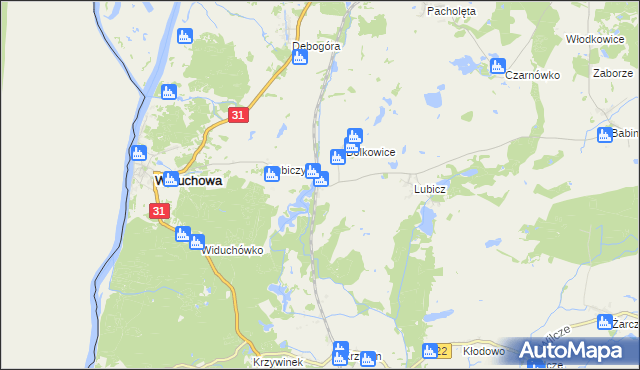 mapa Widuchowa-Stacja, Widuchowa-Stacja na mapie Targeo