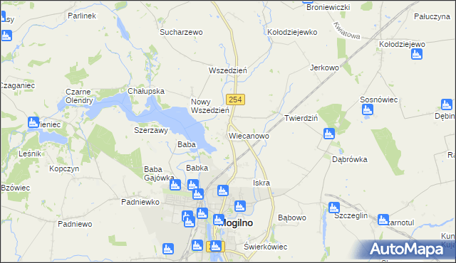 mapa Wiecanowo, Wiecanowo na mapie Targeo