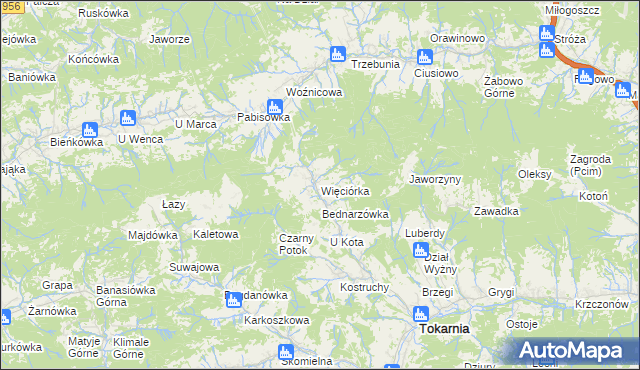 mapa Więciórka, Więciórka na mapie Targeo