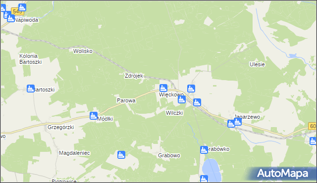 mapa Więckowo, Więckowo na mapie Targeo