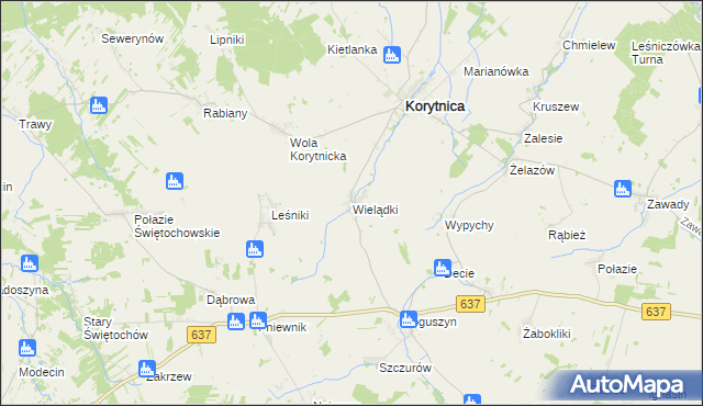 mapa Wielądki, Wielądki na mapie Targeo