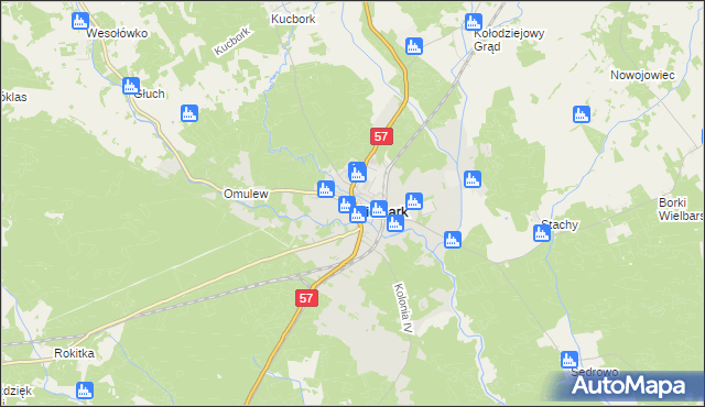 mapa Wielbark powiat szczycieński, Wielbark powiat szczycieński na mapie Targeo